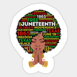 Juneteenth Melanin Black Women Girl Natural Hair Afro Queen Sticker